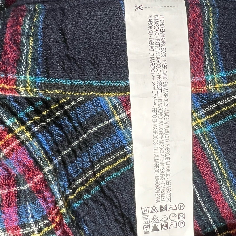 Zara Navy Blue Plaid Midi Skirt Extra Small - Picture 12 of 13